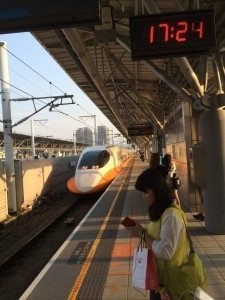 A person waiting for a train at a train station - High-speed rail