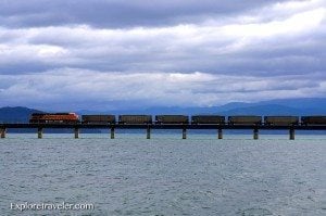 BNSF Railway crossing Lake Pend Oreille in Northern Idaho