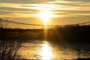 A bridge over a body of water - Alaska