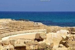 Caesarea Of The Mediterranean - A rocky beach next to the ocean - Archaeological site