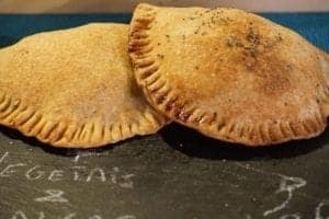ExploreTraveler at SteemFest Lisbon Portugal 2017 #4 - A sandwich cut in half - Empanada