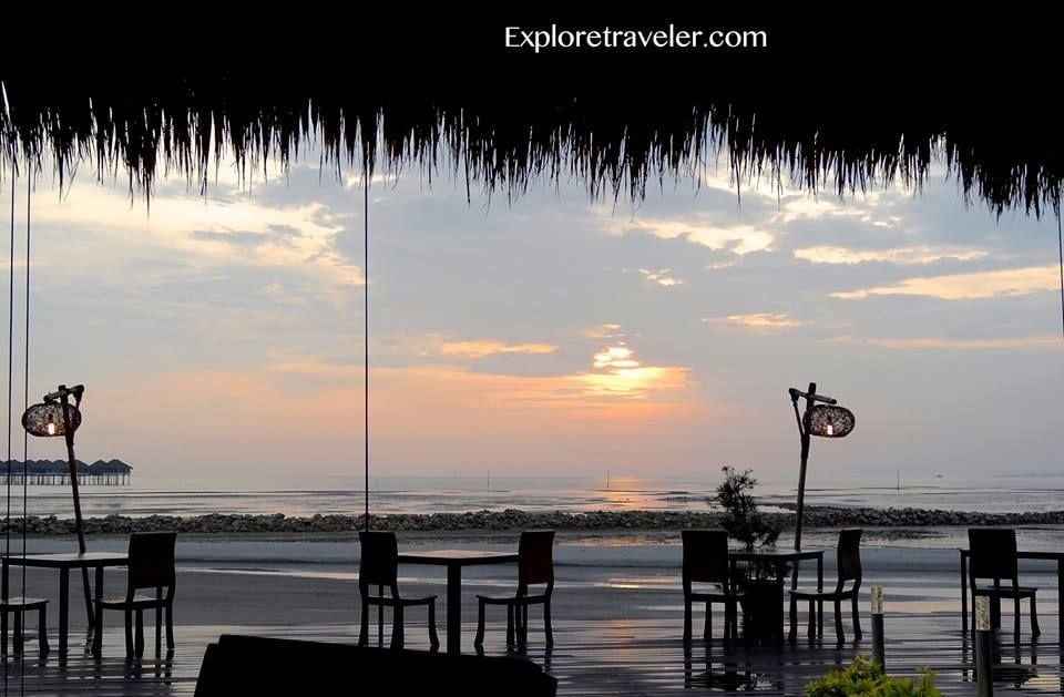 馬來西亞海灘日落景觀的熱帶天堂