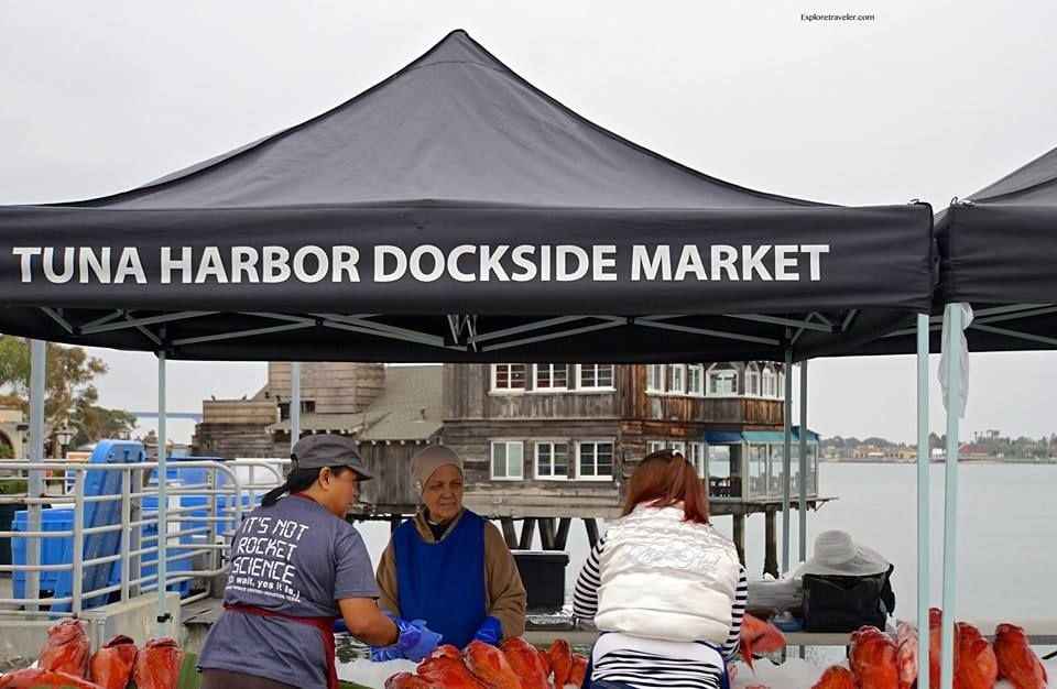 Pasar Dockside Pelabuhan Tuna Di San Diego California USA