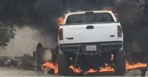 Burning vehicle