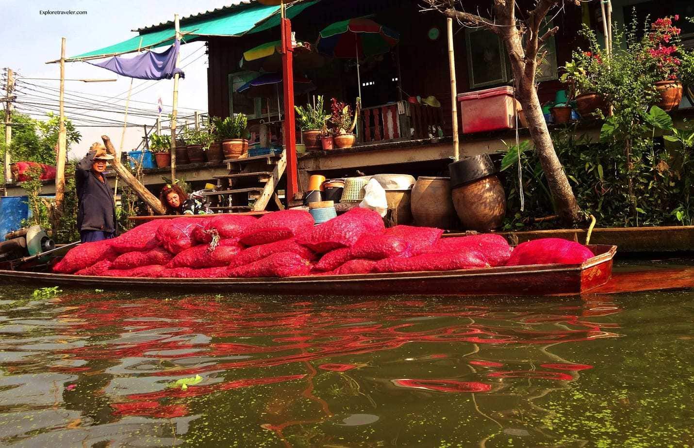 Transportasyon sa kahabaan ng Damnoen Saduak Floating Market