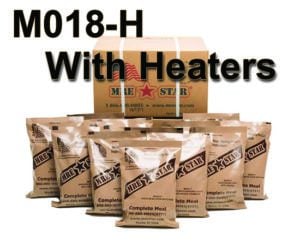 MRE (Meals Ready to Eat) packaging with heaters, featuring multiple meal pouches, ideal for backpacking and travel in Iceland.