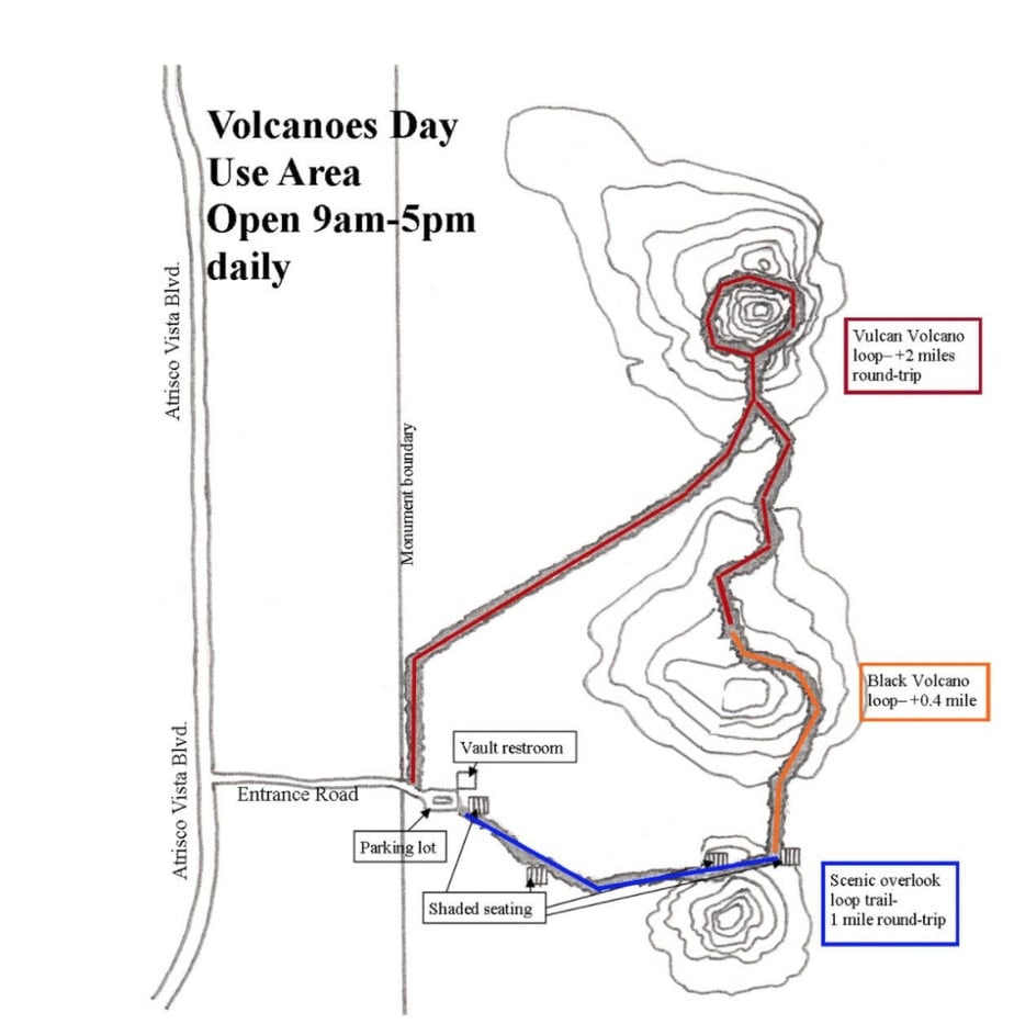 Karte des Volcano Day Use Area Trail Systems