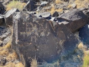 petroglyph rocks carved by the Pueblo peoples.