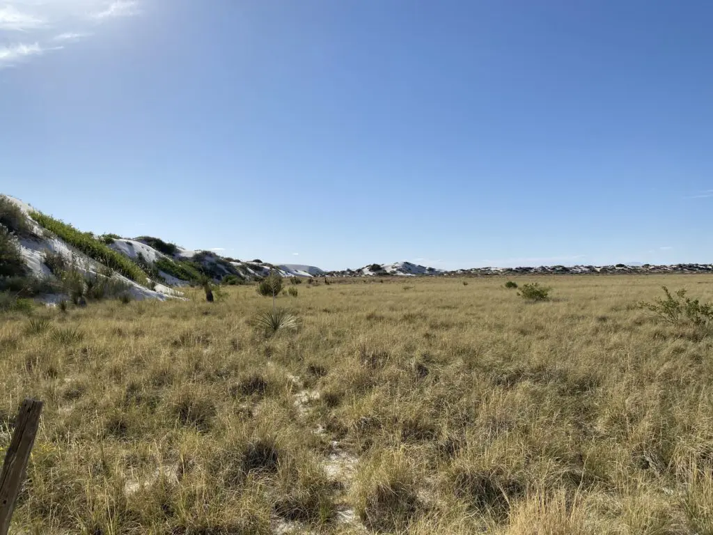 White Sands National Monument view of glass lands