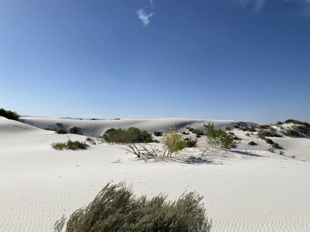 White Sands National Monument view of sand dunes