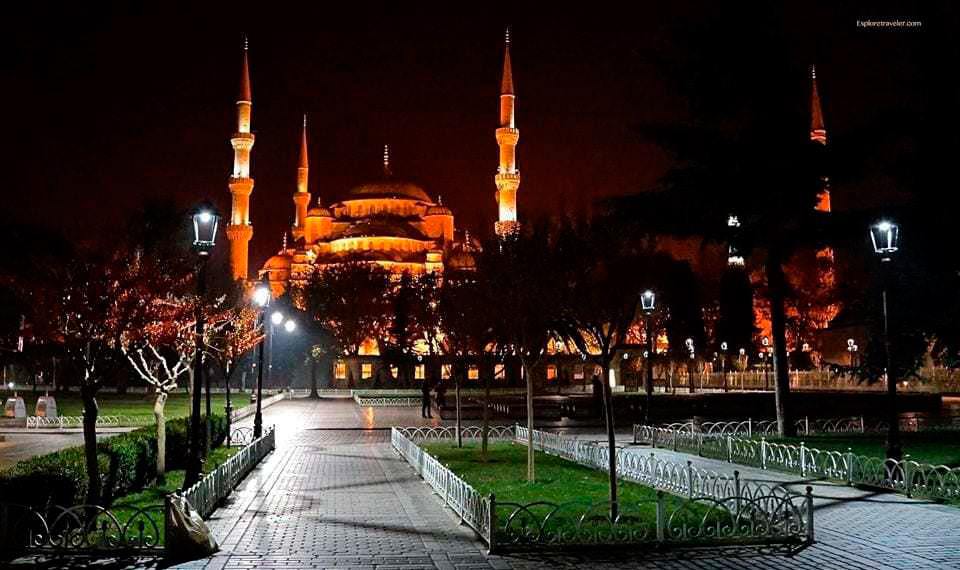 밤에 이스탄불 터키