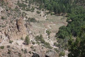 Top view of the Pueblo Main Loop Trail from above.