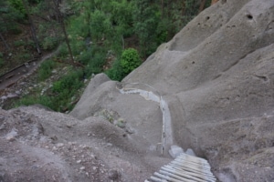 view of the bottom beginning of the ladder climb