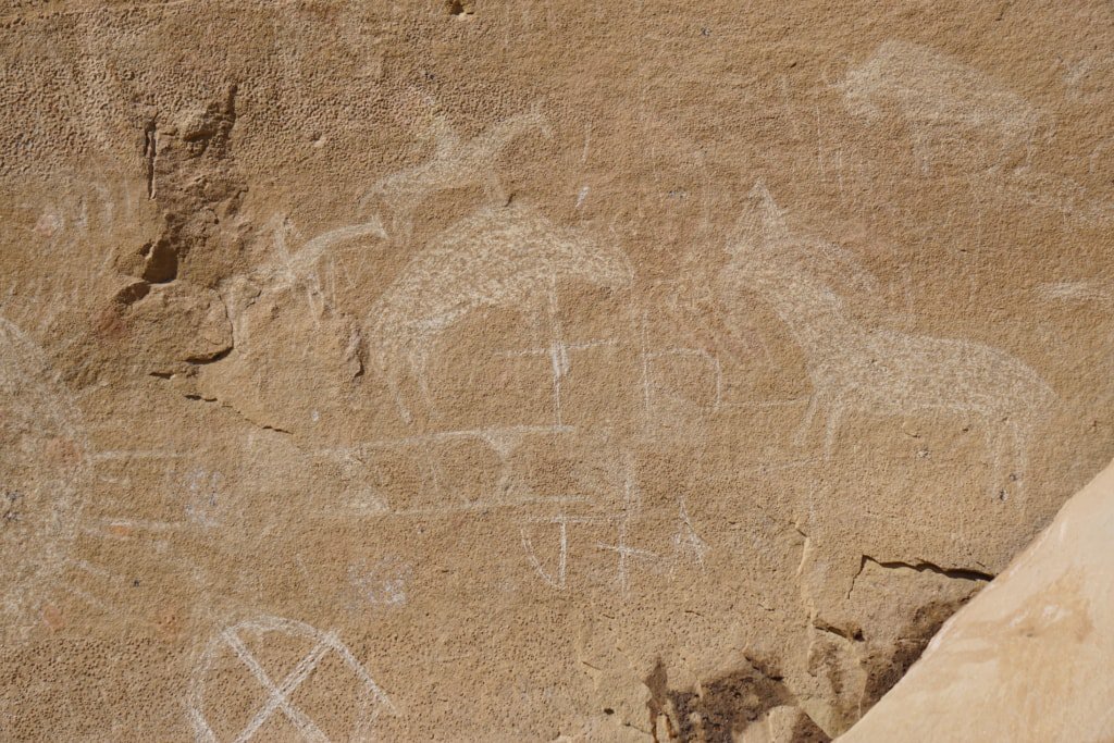 Ute-Leute-Petroglyphen im Sego Canyon Utah