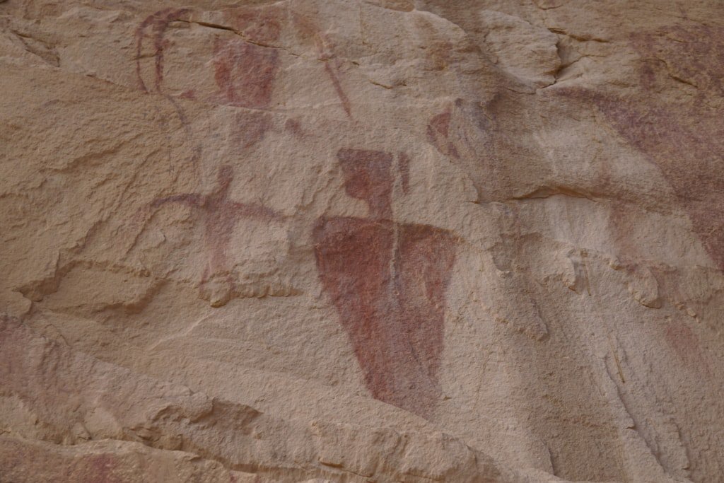Petroglyphen im Barrier Canyon-Stil des Utah Sego Canyon