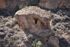 Eroded Boulder House of Hovenweep National Monument of Canyons of the Ancients.