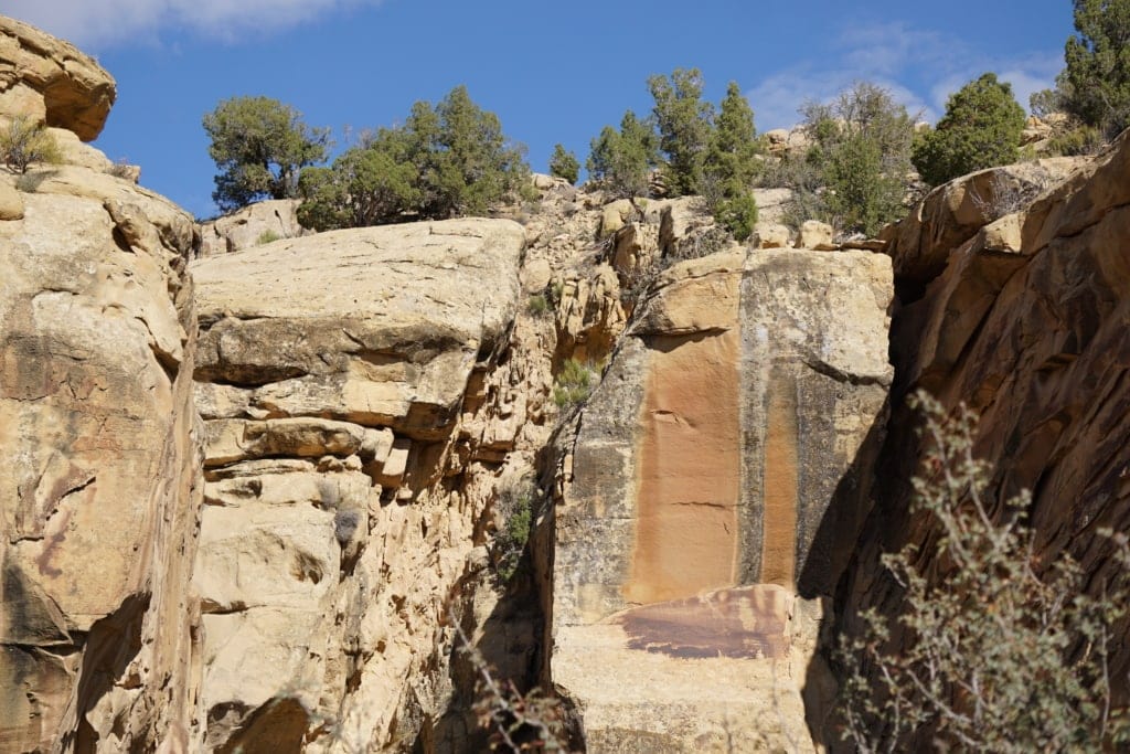Mencari petroglif di Sego Canyon Utah