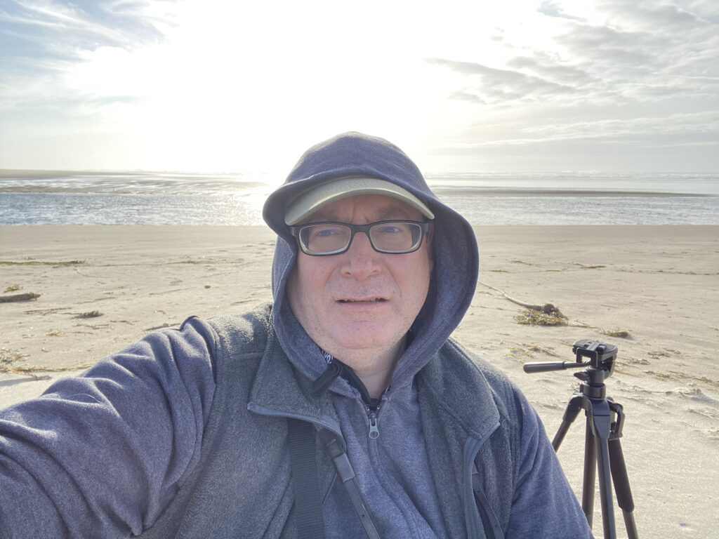 John Gentry rain coat at Sand Beach Oregon 1