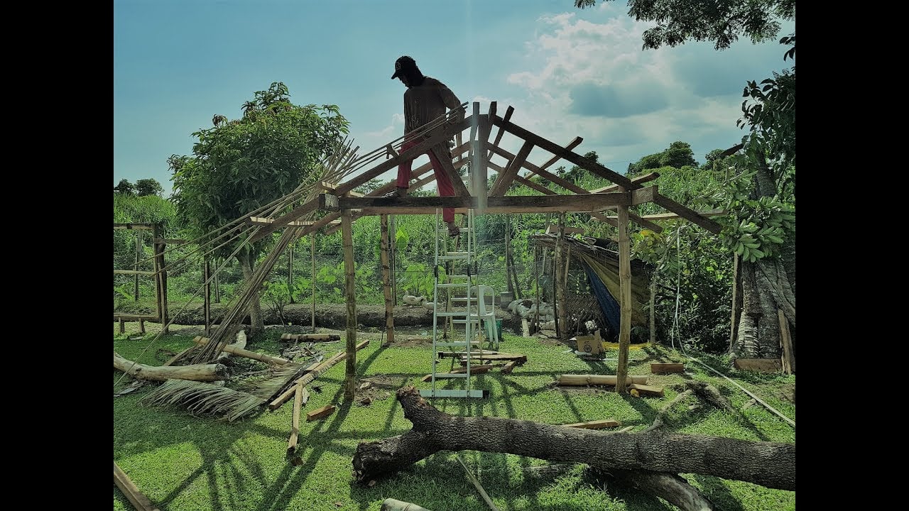 Video Thumbnail Building A Native Hut Out Of Coconut Lumber Bamboo