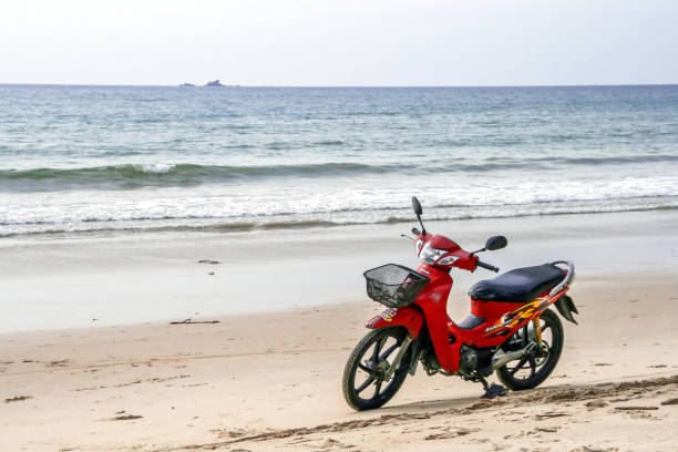 Image of scooter with beach view