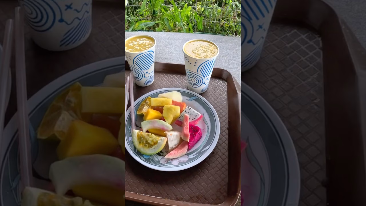 Fresh Fruit Plate at a Penang Fruit Farm, Malaysia