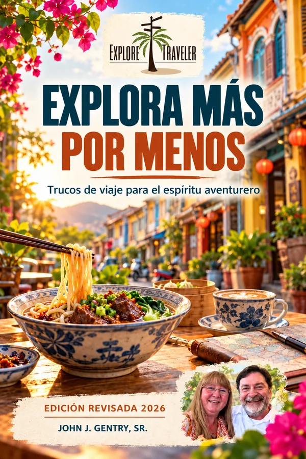Explora más por menos — portada de ExploreTraveler, John J. Gentry, Sr.