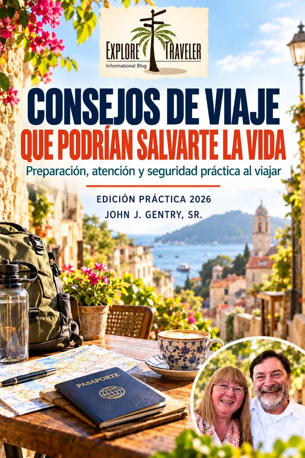 Consejos de viaje que podrían salvarte la vida — portada de ExploreTraveler, John J. Gentry, Sr.