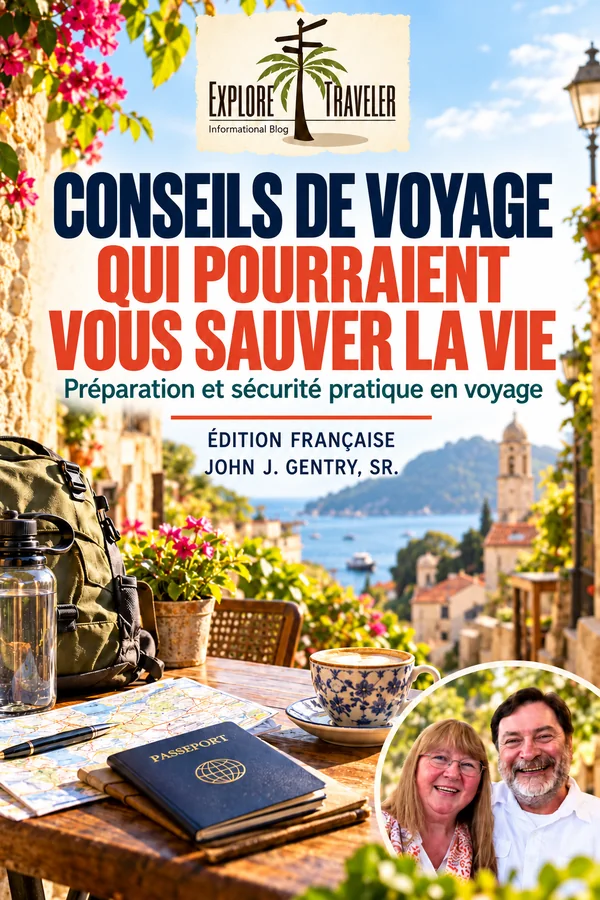 Conseils de voyage — Cela pourrait vous sauver la vie — couverture ExploreTraveler, John J. Gentry, Sr.