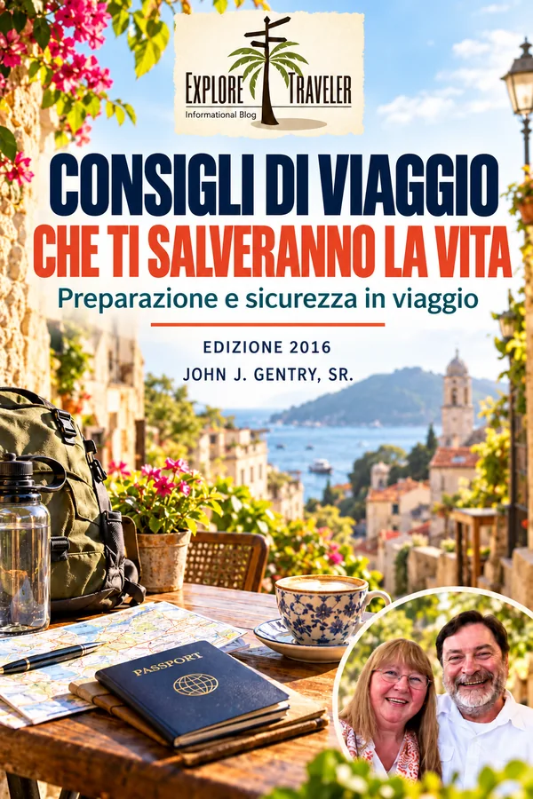 Consigli di viaggio che ti salveranno la vita — edizione 2016 — copertina ExploreTraveler, John J. Gentry, Sr.